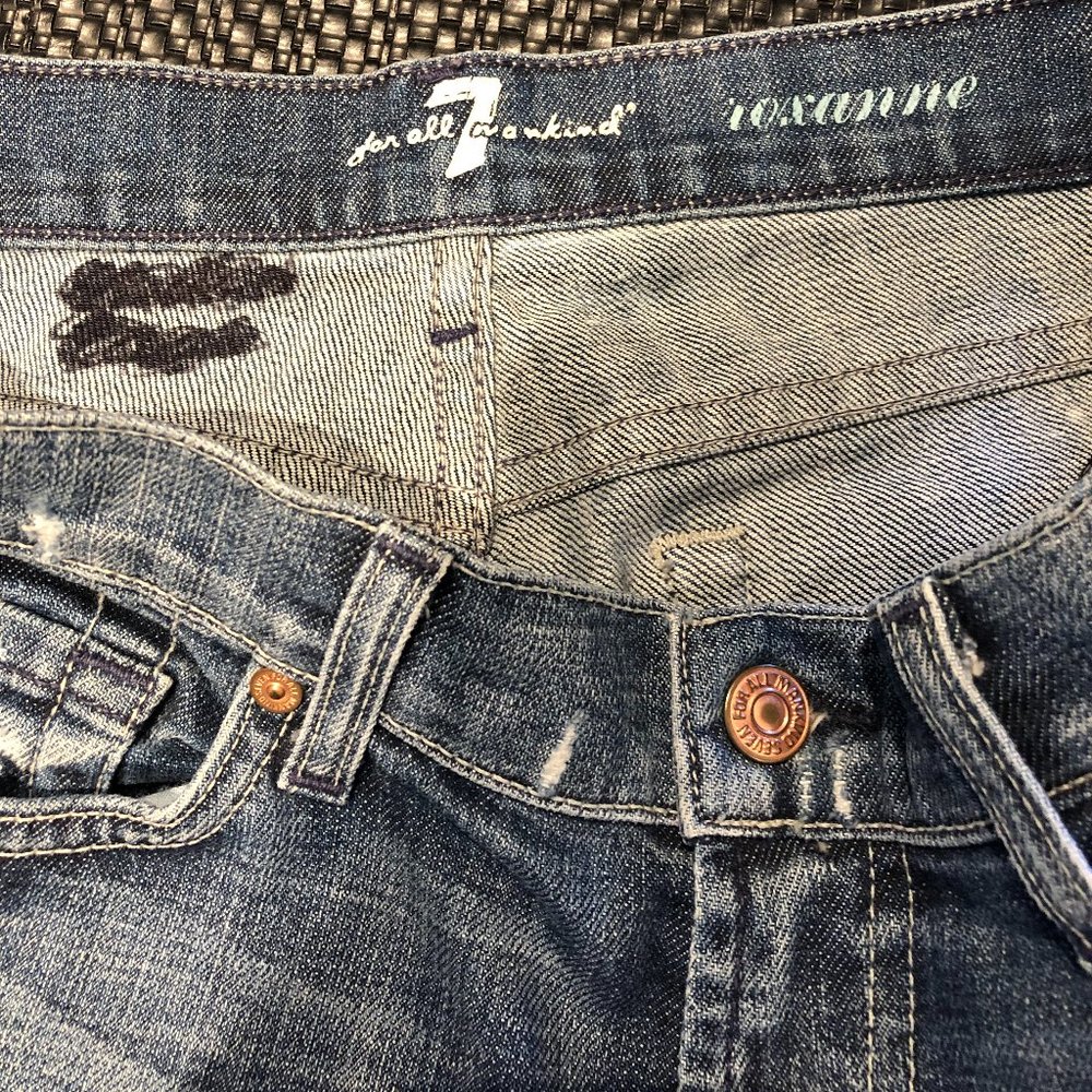 7 For All Mankind "Roxannne" Ripped Jeans - Picture 4 of 6